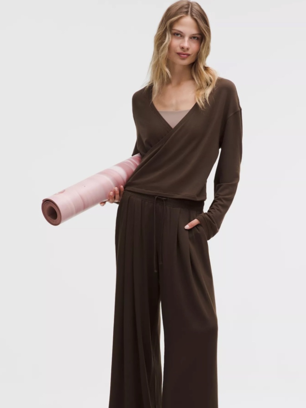 BeCalm Wrap-Front Long-Sleeve Shirt